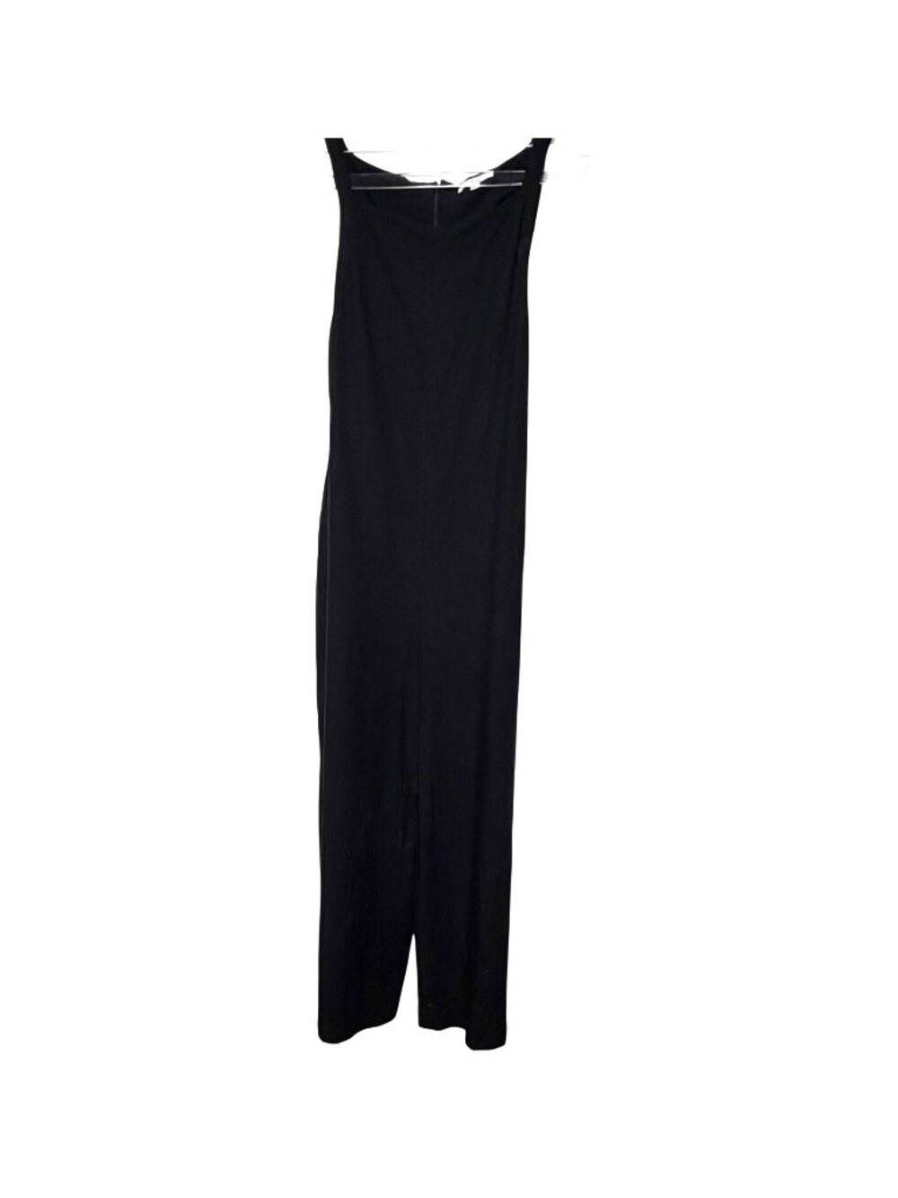 Uniqlo Black Sleeveless Jumpsuit Womens Large Linen Blend Tie Waist Loose Fit